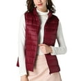 thumbnail image 1 of Frontwalk Ladies Down Vests Sleeveless Puffer Vest Zip Up Waistcoat Women Lightweight Outwear Stand Collar Jacket Wine Red M, 1 of 2