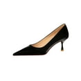thumbnail image 1 of Frontwalk Ladies Dress Shoes Pointed Toe Pumps Slip On Pump Casual Comfort Heels Women High Heel Black 4, 1 of 6