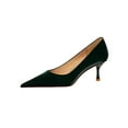 thumbnail image 1 of Frontwalk Ladies Dress Shoes Pointed Toe Pumps Slip On Pump Casual Comfort Heels Women High Heel Green 8.5, 1 of 9