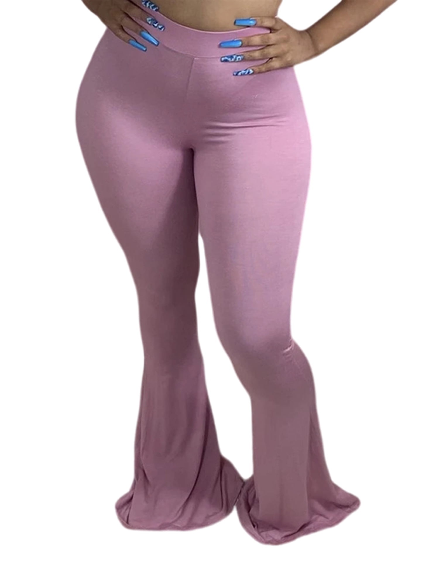 Style White High Waist Tummy Control Cotton Flared Trousers Fall main image 0