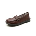 thumbnail image 1 of Frontwalk Ladies Flat Shoes Round Toe Loafers Comfort Flats Work Fashion Casual Womens Slip On Dress Shoe Brown 9.5, 1 of 5