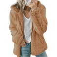 thumbnail image 1 of Frontwalk Women Casual Fluffy Jackets Fuzzy Fleece Hooded Weatshirt Long Sleeve Cardigan with Pockets, 1 of 2