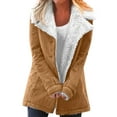 thumbnail image 1 of Frontwalk Ladies Jacket Fluffy Outwear Fleece Lined Coat Women Loose Cardigan Long Sleeve Khaki XL, 1 of 3