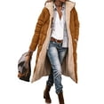 thumbnail image 1 of Frontwalk Ladies Jackets Long Sleeve Sherpa Coats Shearling Fleece Outwear Women Fashion Overcoats Hooded Yellow L, 1 of 2