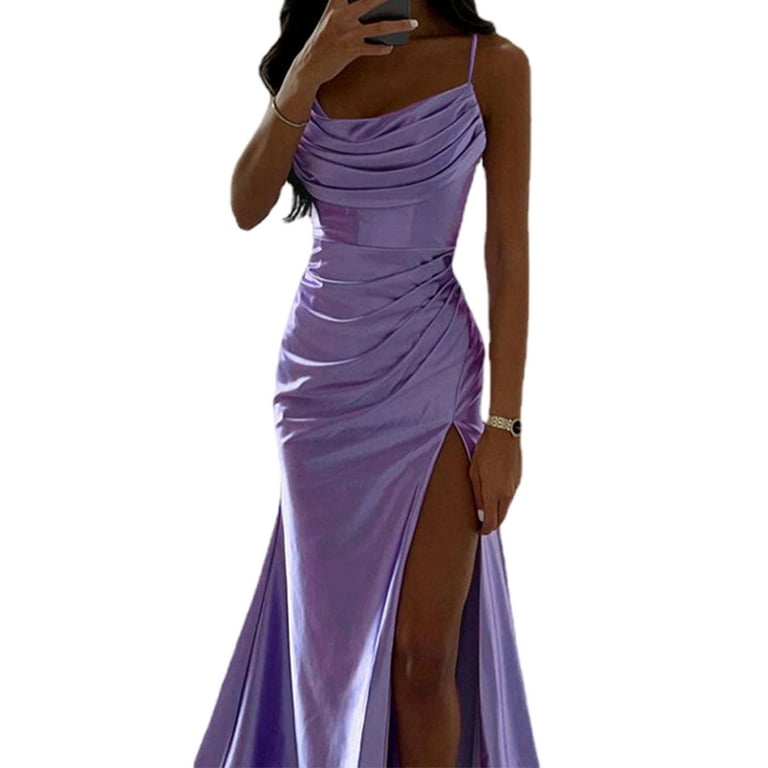Sexy Sleeveless Long Nighty With Overlay Coat In Purple Color