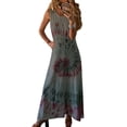 thumbnail image 1 of Frontwalk Ladies Maxi Dresses Sleeveless Sundress Tie Dye Long Dress Boho Loose Floral Print Gray 4XL, 1 of 2
