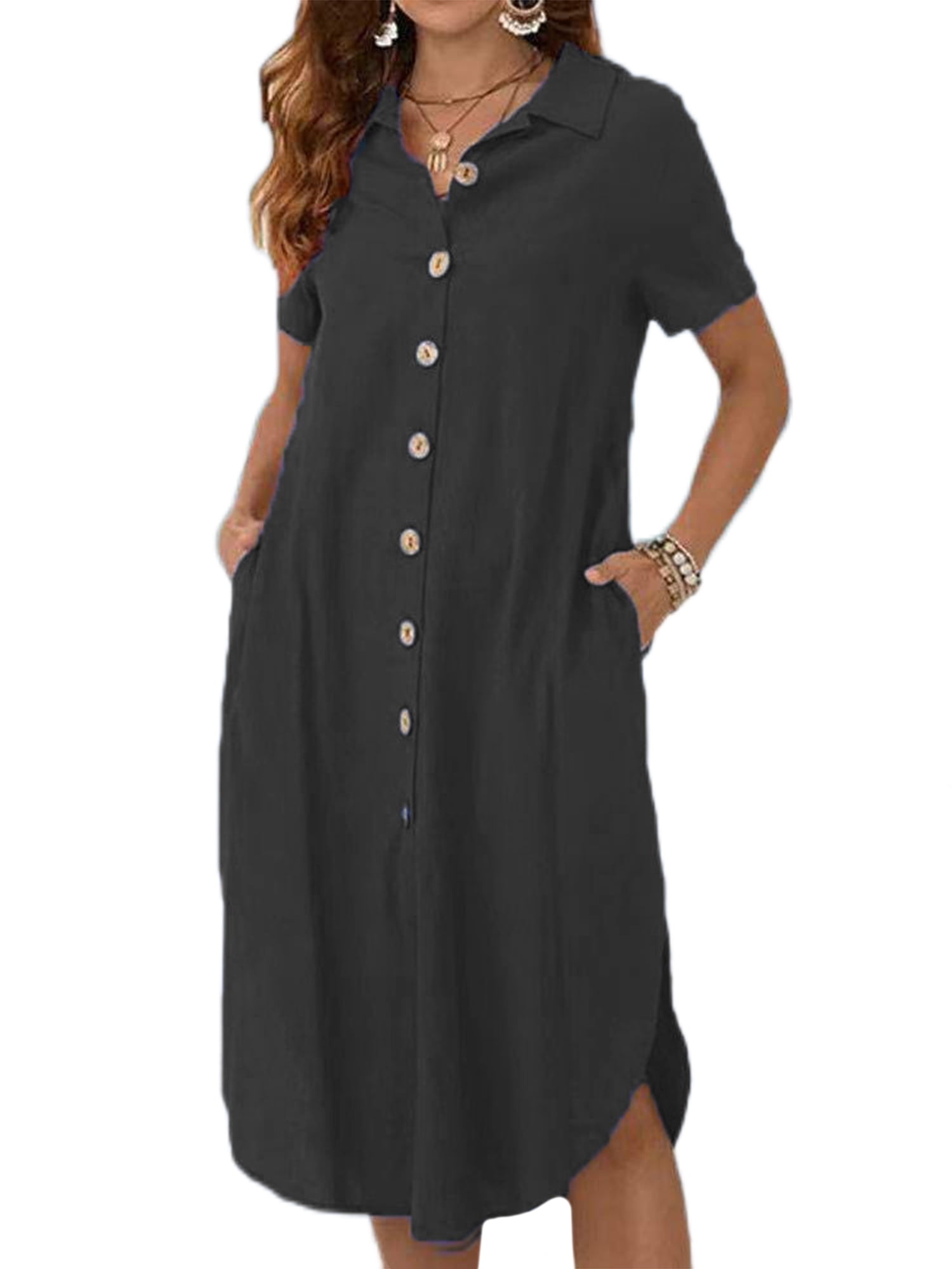 Sexy button top down dress