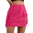 thumbnail image 1 of Frontwalk Ladies Midi Skirt High Waist Skirts Ruffle Women Vintage Swing Rose Red S, 1 of 2