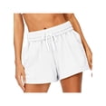 thumbnail image 1 of Frontwalk Ladies Mini Pant Solid Color Short Hot Pants Drawstring Summer Beach Shorts Women Comfy Bottoms Casual White S, 1 of 2