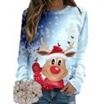thumbnail image 1 of Frontwalk Ladies Pullover Tops Elk Print Christmas Sweatshirts Long Sleeve Xmas Sweatshirt Women Loose Jumper Crew Neck Elk B L, 1 of 2