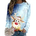 thumbnail image 1 of Frontwalk Ladies Pullover Tops Elk Print Christmas Sweatshirts Long Sleeve Xmas Sweatshirt Women Loose Jumper Crew Neck Elk C 2XL, 1 of 2