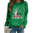 thumbnail image 1 of Frontwalk Ladies Pullover Tops Gnome Print Xmas Sweatshirt Crew Neck Christmas Sweatshirts Women Loose Fit Jumper Long Sleeve Green XL, 1 of 2
