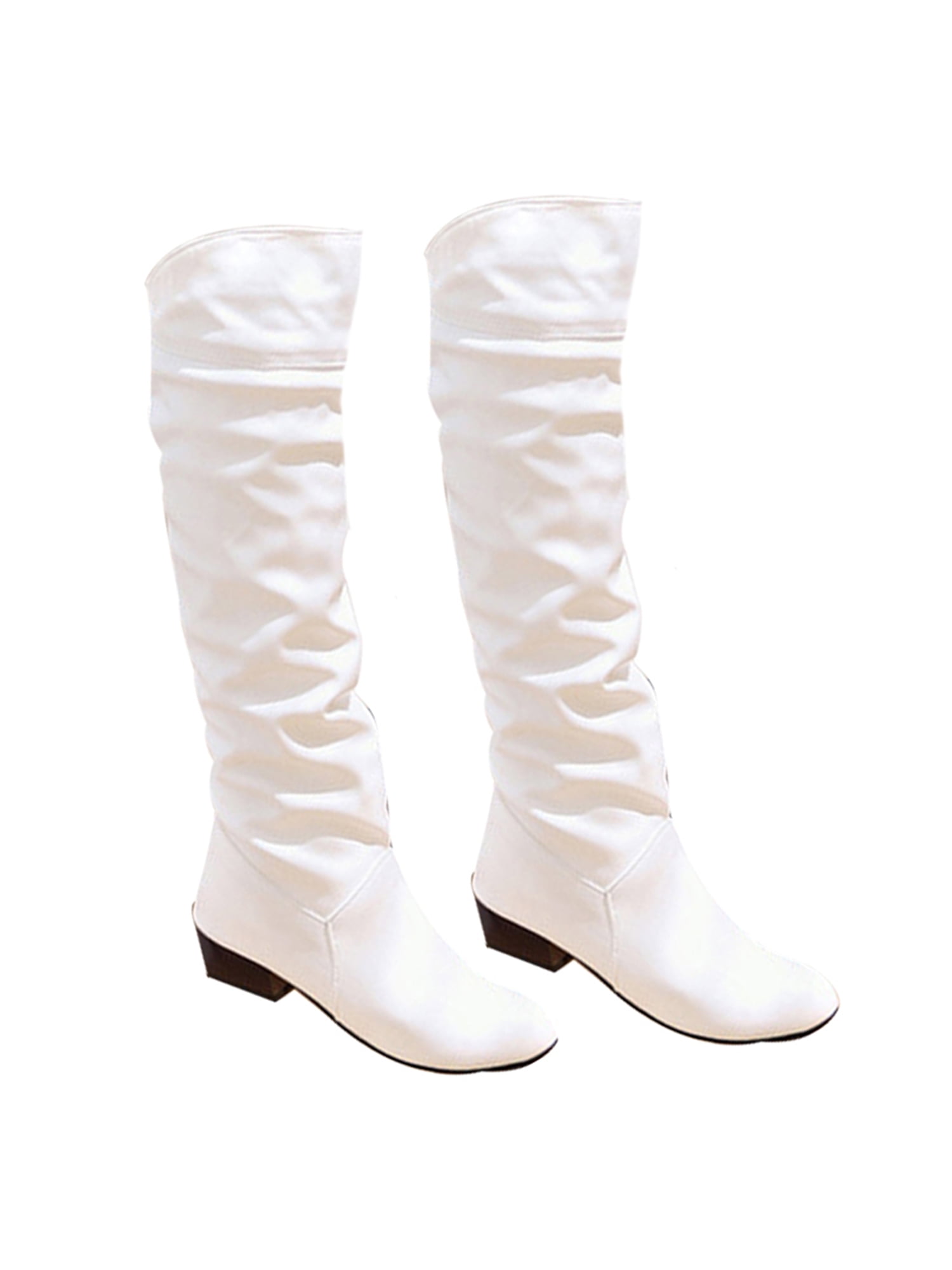 Frontwalk Ladies Shoes Round Toe Knee High Boots Heeled Slouchy Boot