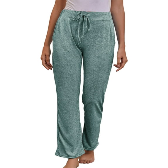 Frontwalk Womens Pajama Pants Comfy Plain Wide Leg Lounge Pants Sleepwear Drawstring Elastic Waist Long Pj Pyjamas Bottoms