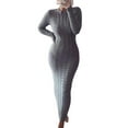 thumbnail image 1 of Frontwalk Ladies Sweater Dress Solid Color Maxi Dresses Crew Neck Pullover Jumper Warm Casual Long Sleeve Gray XL, 1 of 2