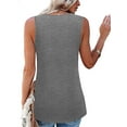 thumbnail image 1 of Frontwalk Ladies T Shirts Sleeveless Tank Tops Solid Color Vest Vaction Ruched Tee Plain Blouse Light Gray S, 1 of 3