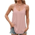 thumbnail image 1 of Frontwalk Ladies Tank Tops Sleeveless T Shirts Loose Summer Top Women Comfy Cami Embroidery Pullover Leather Pink S, 1 of 4