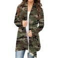 thumbnail image 1 of Frontwalk Ladies Xmas Cardigan Sweater Long Sleeve Blouses Tops Buffalo Plaid Christmas Cardigans Women Loose Outwear Open Front Camouflage XS, 1 of 2