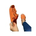 thumbnail image 1 of Frontwalk Lady Slippers Backless Slides Buckles Shoes Summer Breathable Flats Ladies Open Toe Orange 7, 1 of 3