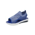 thumbnail image 1 of Frontwalk Lady Sneakers Open Toe Shoes Solid Color Trainers Sports Soft Flats Women's Low Top Blue 9, 1 of 9
