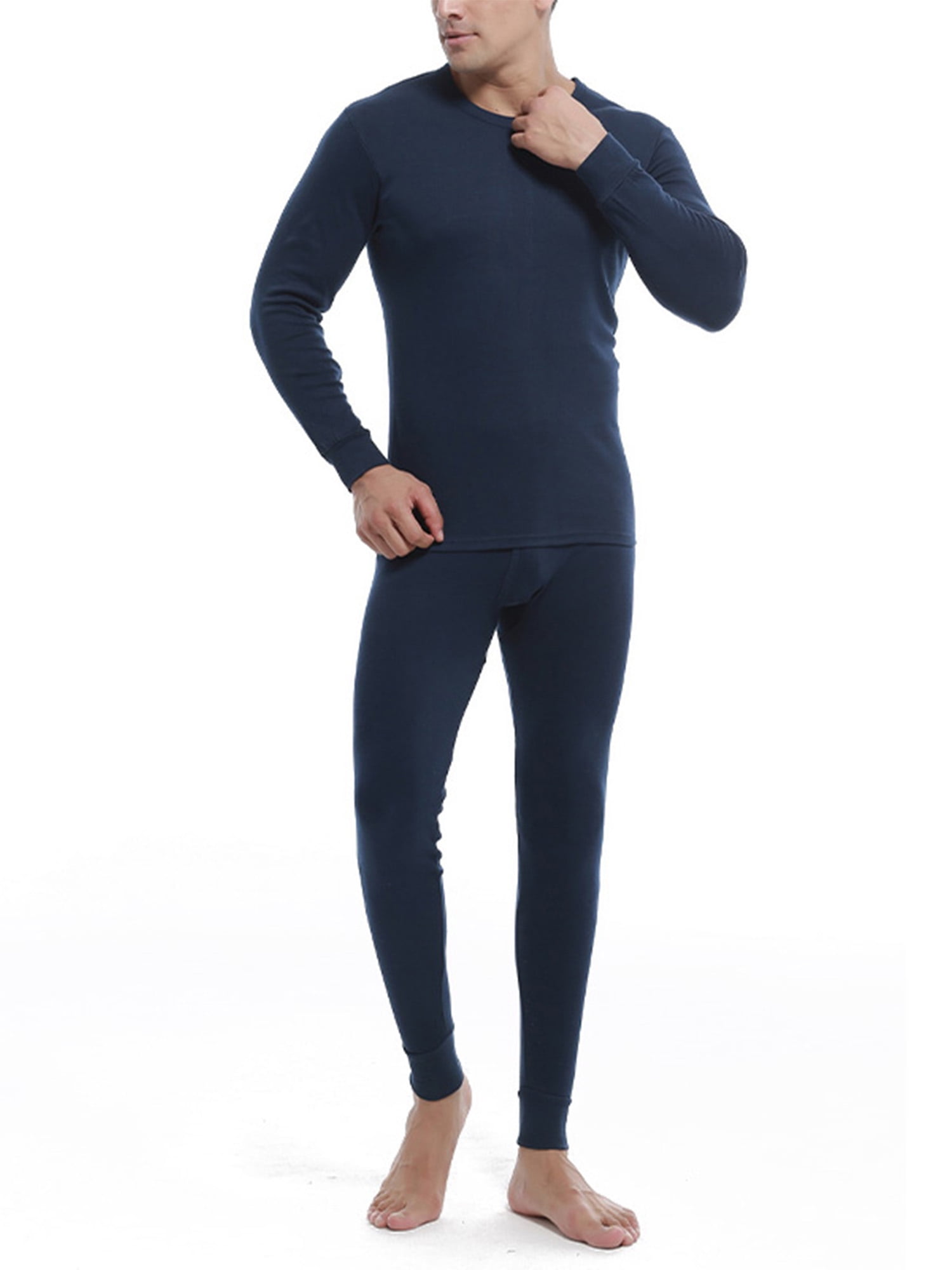 Frontwalk M-4XL Men Pants Sets Winter Warm Fleece Pajama