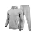 thumbnail image 1 of Frontwalk Men 2 Piece Jogging Suits Hooded Tracksuit Set Solid Color Sweatsuit Mens Regular Fit Jogger Sets Long Sleeve Hoodies And Sweatpants Light Gray XL, 1 of 2