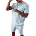 thumbnail image 1 of Frontwalk Men 2 Piece Outfits Summer Casual Crew Neck Loose Short Sleeve Tee Shirts and Classic Fit Sport Shorts Set Tracksuit, 1 of 2