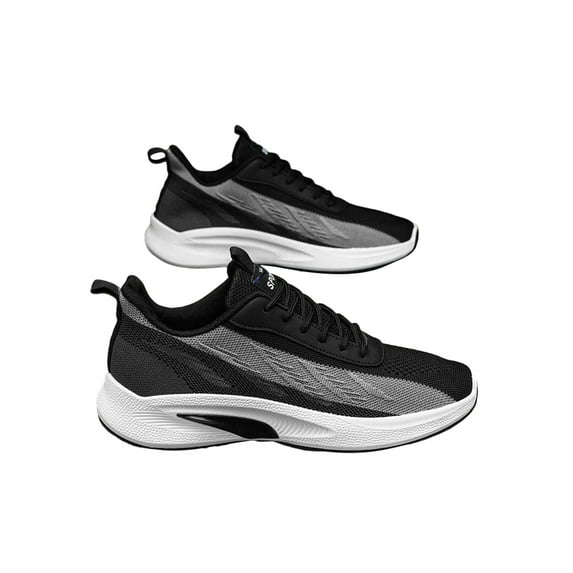 Frontwalk Men Athletic Shoes Fitness Workout Running Shoe Sport Sneakers Gym Comfort Trainers Mens Knit Upper Walking Black 9.5