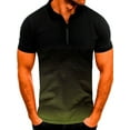 thumbnail image 1 of Frontwalk Casual Short Sleeve T-Shirts for Men Gradient Color Polo Shirt Active Athletic Fitness Gym Tunic Tops, 1 of 2