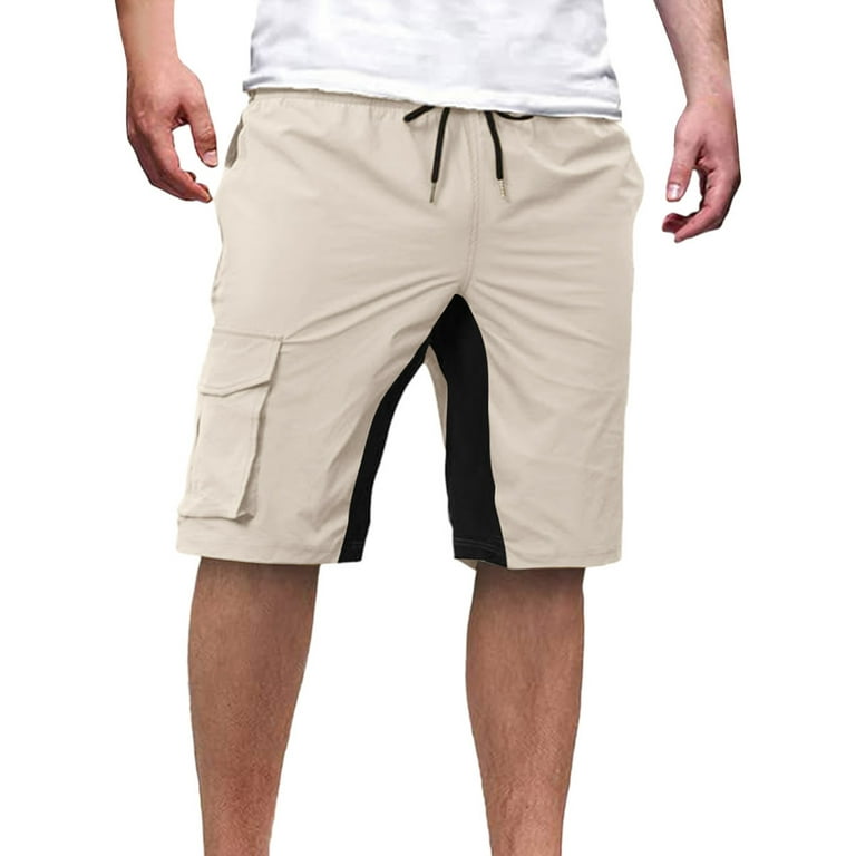 Frontwalk Men Cargo Shorts Summer Drawstring Short Pants Outdoor Fishing  Shorts Camping Travel Shorts with Pockets Beige XL
