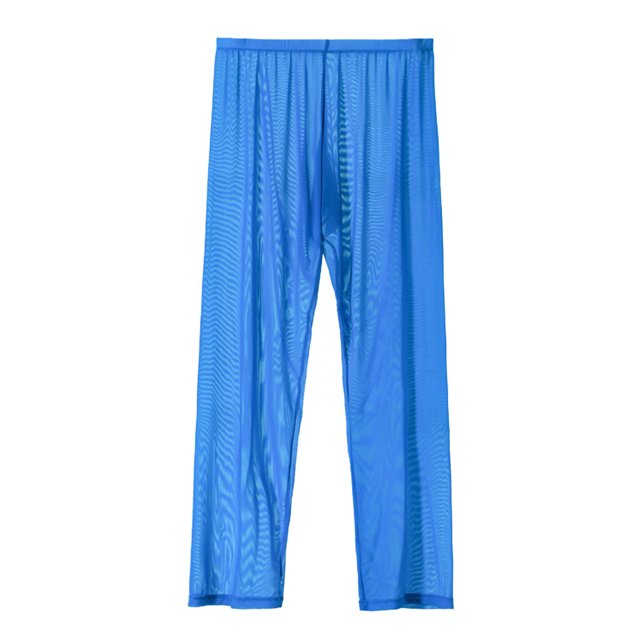 Frontwalk Men Cropped Pants Sheer Yoga Transparent Pajamaspants Male ...