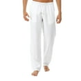 thumbnail image 1 of Frontwalk Men Drawstring Casual Loose Trousers Pants Elastic Waist Pockets Straight Leg Pants, 1 of 4