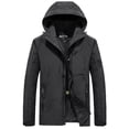 thumbnail image 1 of Frontwalk Men Jacket Solid Color Parka Stand Up Neck Coat Outdoor Breathable Outwear Hooded Black 5XL, 1 of 2