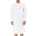 thumbnail image 1 of Frontwalk Men Night Sleep Shirts Comfy Long Sleeve Mid-Length Nightgown Loose Nightshirts, 1 of 5