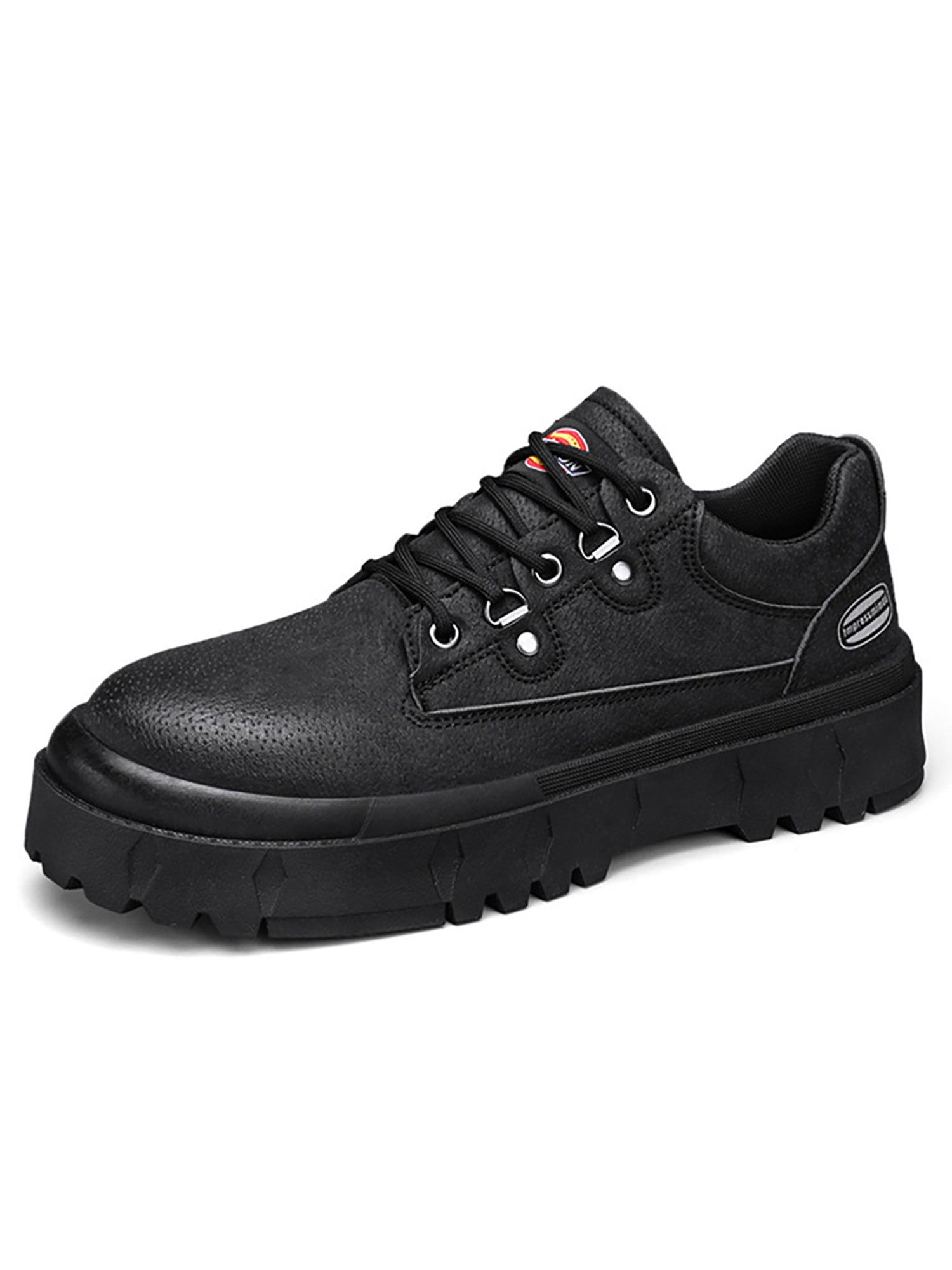 Frontwalk Men Oxfords Low Top Work Boots Platform Leather Shoes