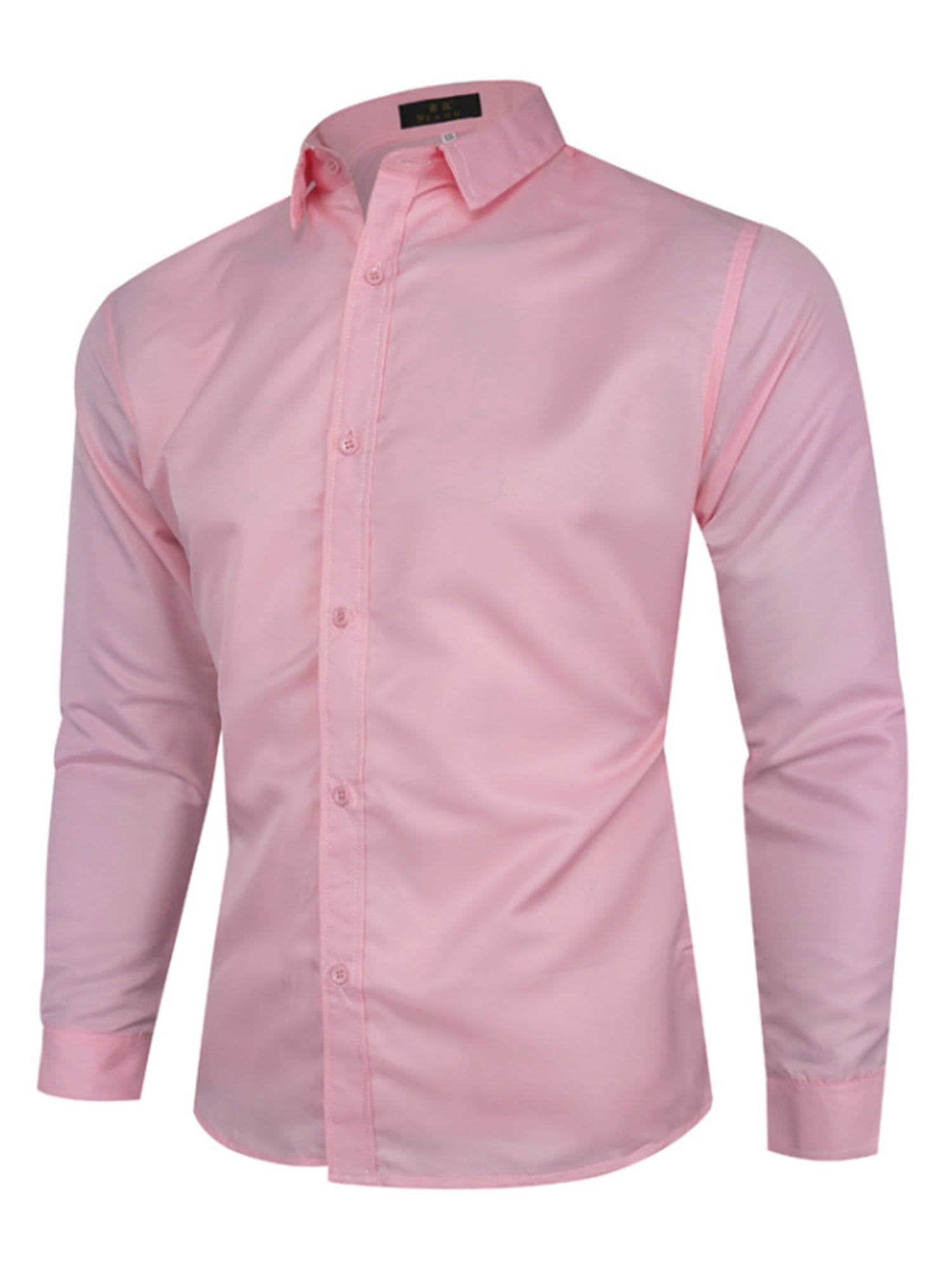 Men's Long Sleeve Slim Fit Shirt,Solid Casual Formal Non Iron - Foto 6