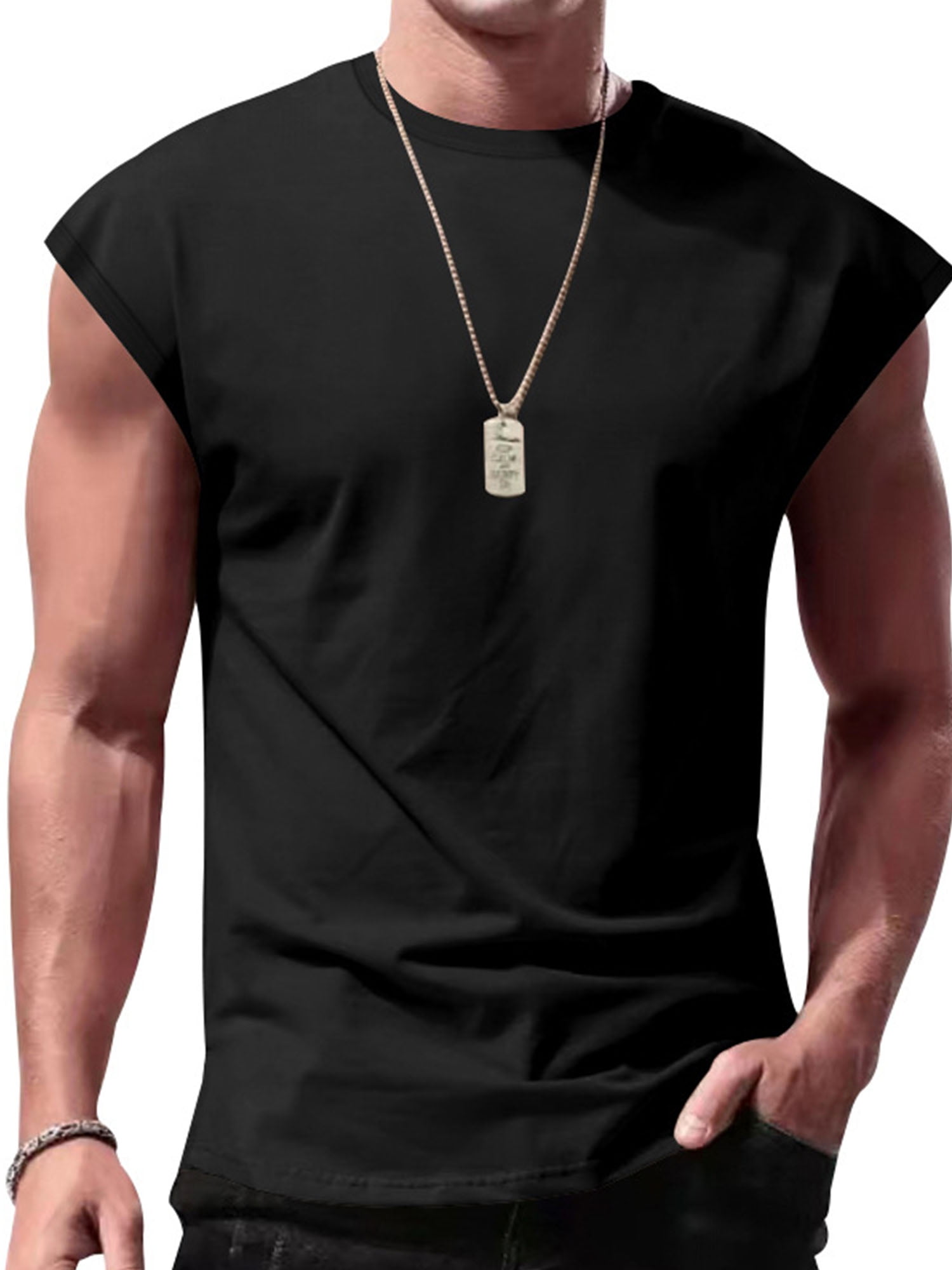 Frontwalk Men Sleeveless Muscle Tank Top Summer Active Sleeveless T ...