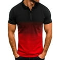 thumbnail image 1 of Frontwalk Men Slim Fit Polo Shirts Gradient Color Casual Short Sleeve Tee Tops Mens Business Office Work T-Shirts, 1 of 2