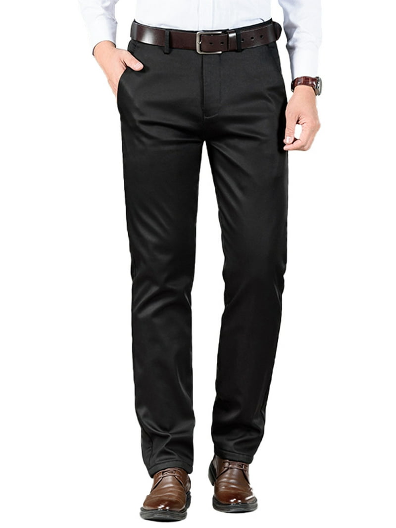 Frontwalk Men's Slim Dressy Stretchy High Waist Suit Pants, Black