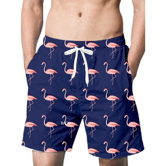 Frontwalk Men Summer Short Pants Mesh Lining Swim Trunks Drawstring Beach Shorts Vacation Classic Fit Bathing Suits High Waist Swimwear Style A 5XL