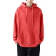thumbnail image 1 of Frontwalk Men Sweatshirt Fall Casual Pullover Hoodie Winter Long Sleeve Hoode Tops Orange Red 5XL, 1 of 3