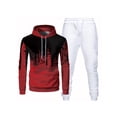 thumbnail image 1 of Frontwalk Men Sweatsuit Two Pieces Tracksuit Long Sleeve Jogger Set Mens Lounge Hoodies Sets 2 Pcs Pullover Red White XL, 1 of 2