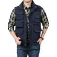 thumbnail image 1 of Frontwalk Men Waistcoat Full Zip Outwear Stand Collar Jacket Vest Mens Regular Fit Coat Sleeveless Hidden Green M, 1 of 4