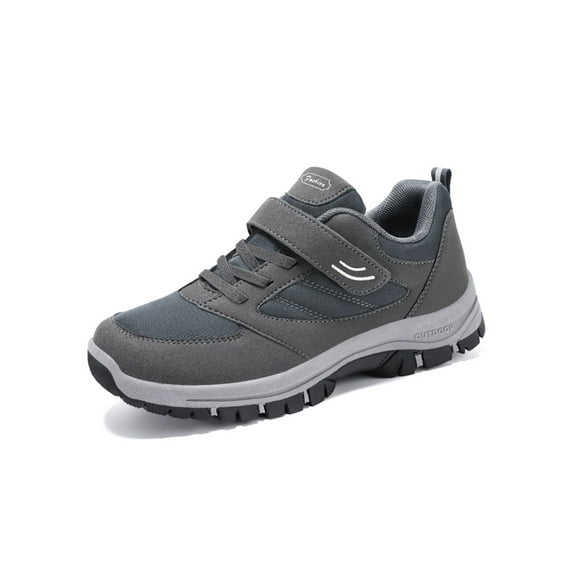Frontwalk Men Walking Shoe Lace Up Hiking Shoes Round Toe Sneakers Outdoor Comfort Trainers Mens Low Top Athletic Sneaker Grey 7