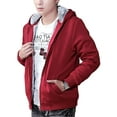 thumbnail image 1 of Frontwalk Men Zip Up Hoodie Heavyweight Winter Sweatshirt Fleece Sherpa Lined Warm Jacket Wind-Resistant Hood Coat, 1 of 5