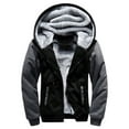 thumbnail image 1 of Frontwalk Mens Thermal Jackets Winter Warm Sherpa Fleece Lined Patchwork Jacket Pockets Hoodie Windbreaker Outerwear, 1 of 2