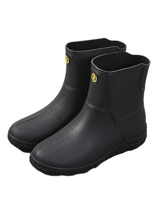 Men's Mub Rain Boots Shoes Ankle High, Lightweight Waterproof Fishing Boots,  Non Slip Garden Work Boots, Black price in UAE,  UAE