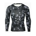 thumbnail image 1 of Frontwalk Men's T Shirt Skinny Compression Base Layer Tops Long Sleeve Mens Breathable Camouflage Long -sleeved Camouflage Black Grid 2XL, 1 of 4