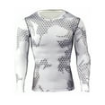 thumbnail image 1 of Frontwalk Men's T Shirt Skinny Compression Base Layer Tops Long Sleeve Mens Breathable Camouflage Long -sleeved Camouflage White Grid 2XL, 1 of 4
