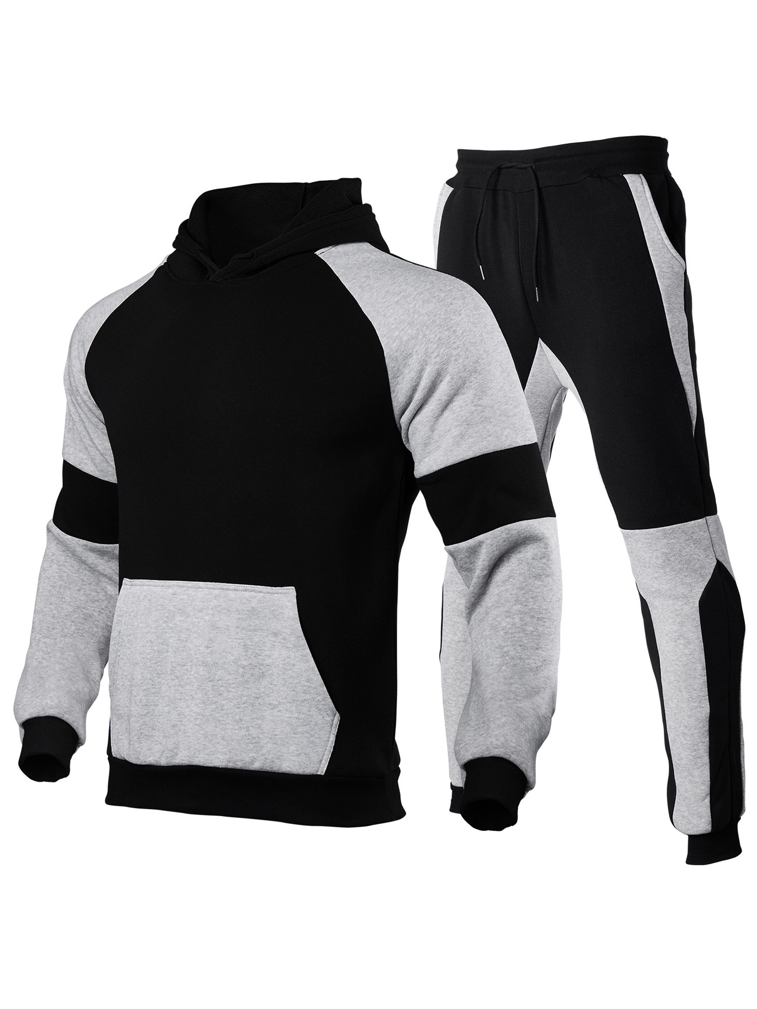 Frontwalk Mens Activewear Tracksuit 2 Piece Set Casual Long Sleeve Hooded Sweatshirt Jogger Pants Suits Sportswear Outfits